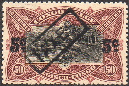 timbres-poste Belgian Congo Belge 50c Mols train on bridge